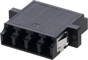 FOA-806-BLK, LC INTERNAL SHUTTER COUPLER, QUAD, WITH FLANGE, BLACK 97AC8796