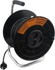 11-9532, Удлинитель на катушке 40 м 2х0,75 мм (3 розетки)