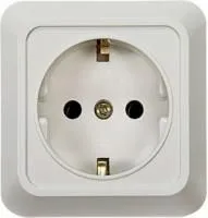 Розетка 1-м BOLLETO с заземл. накл. 7028 бел. ASD / IN HOME 4680005959792