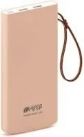 TRAVEL10K PEACH, Аккумулятор HIPER Внешний аккумулятор HIPER TRAVEL 10K Li-Pol 10000 mAh Soft-touch 3A+3A 2xUSB 1xTyp