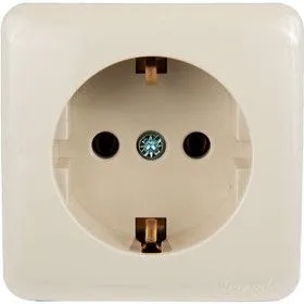 Розетка 1-м ОП VIOLA с заземл. крем. LEZARD 751-0300-122