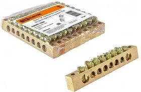 SQ0801-0068, Шина N нулевая 8x12мм 8/2 (8 групп/крепеж по краям)