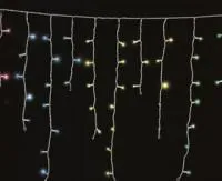 255-019, Гирлянда Айсикл (бахрома) светодиодный, 1,8 х 0,5 м, прозрачный провод, 230 В, диоды МУЛЬТИКОЛОР