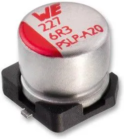 875105444002, Polymer Aluminium Electrolytic Capacitor, 15 мкФ, 20 В, Radial Can - SMD, Серия WCAP-PSLP, 0.03 Ом