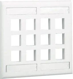 NK12FWHY, VERTICAL FACEPLATE, 12 MODULE, WHITE