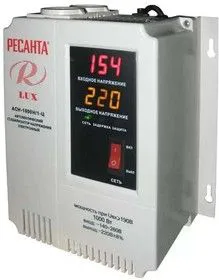 Стабилизатор напряжения АСН-1000 Н/1-Ц 1ф 1кВт настен. с одной розеткой IP20 релейный Lux Ресанта 63/6/14