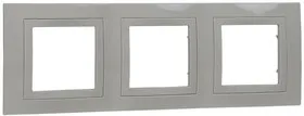 Рамка 3-м Unica с декор. накл. беж. SchE MGU2.006.25