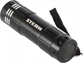 90506, Фонарь бытовой алюминиевый с гравировкой, чёрный корпус, 9 LED, 3хААА