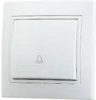 Выключатель кнопочный 1-кл. СП Мира бел/бел. Lezard 701-0202-103