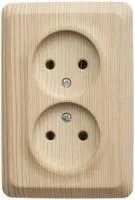 Розетка 2-м ОП Этюд 16А IP20 угловая без заземл. без защ. шторок сосна SchE PA16-105D