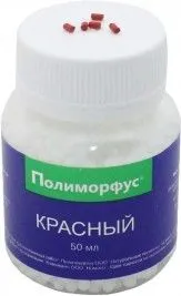 Полиморфус 50г красный, Пластик для моделирования (Полиморфус 50г + красный краситель 0.5г)