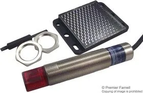 XU9M18MB230W, Фотоэлектрический датчик, отраженный, M18, серия OsiSense XU, NC, 90, 2м, 24 до 240В AC/DC