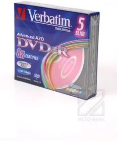 Verbatim 43557 DVD-R DL+паст.цв 4.7GB SC, Записываемый компакт-диск