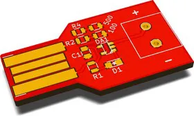 Печатная плата RDC1-0010, Печатная плата с разводкой, FR4 34.4х18.5мм (1.5мм, 18мкм)