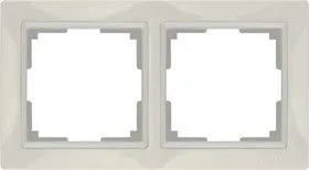 WL03-Frame-02/ Рамка на 2 поста (слоновая кость, basic)
