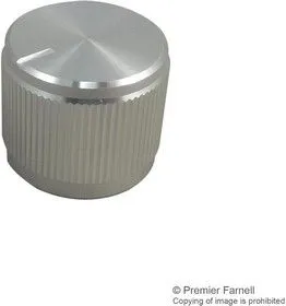 061-6005, Ручка, Круглый Вал, 6.35 мм, Алюминий, Круглая с Индикаторной Линией на Верхней Части, 19 мм