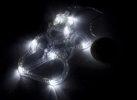 501-013, Фигура светодиодная Снеговик на присоске с подвесом, цвет белый