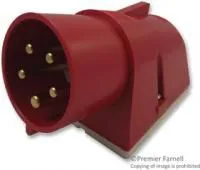 PE3265SMB, Разъем Pin & Sleeve, 3+N+PE, 32 А, 415 В, Монтаж в Панель, Ввод, 3P+N+E, Красный