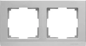 WL04-Frame-02 /Рамка на 2 поста (серебряный)