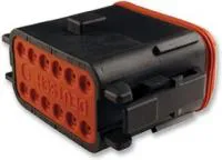 DT06-12SA-CE06, Прямоугольный разъем питания, серый, ключ типа А, 12 контакт(-ов), Серия DT, Монтаж на Кабель