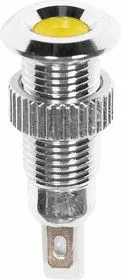 36-4722, Индикатор металл 8 220В подсв/желтая LED