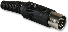 PS000055, Разъем DIN Аудио / Видео, 7 контакт(-ов), Штекер, Монтаж на Кабель, Пайка, Корпус из Металла