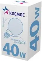 Лампа накаливания Шар 40Вт E14 мат. Космос LKsmSSpFr40E14v2