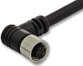 1838296-3, Датчик Кабеля, отлито в несколько слоев, IP67, 90 M8 Receptacle to Free End, 5 м, 16.4 фут