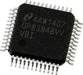 DP83848IVV/NOPB, Микросхема Single Port 10/100 Mb/s Ethernet Physical Layer Transceiver [LQFP-48]