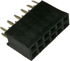 PBD-12 (DS-1023 - 2x6), Гнездо на плату 2.54мм 2х6 прямое