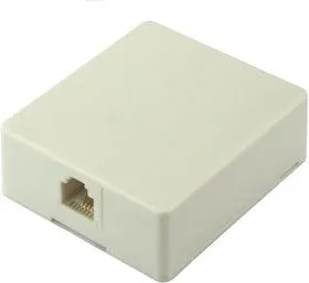 SS324 (TJC-6P4C) (серая) (KLS12-187-6P4C), Розетка телефонная на стену, 1 гнездо RJ-14 (OBSOLETE)