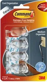 17301CLR Command прозрачная 10мм. 4шт., Клипса для проводов легкоудаляемая