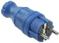 Вилка прямая ОМЕГА ВБп3-1-0м IP44 каучук син. ИЭК PKR01-016-2-K07