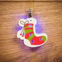 501-099, Фигурка подвесная Новогодний носок RGB 8*6 см