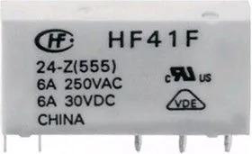 HF41F/24-Z (REL-MR-24DC/21-2961105), Реле 1 пер. 24VDC/6A, 250VAC