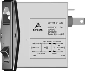 B84103-S1-A30, 2х3 A, 250 В, Сетевой фильтр