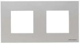 Рамка 2-м 4мод. Zenit серебристый ABB 2CLA227200N1301