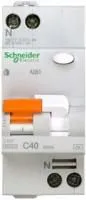 Выключатель автоматический дифференциального тока 2п (1P+N) C 40А 30мА тип AC 4.5кА К АД63 2мод. Домовой SchE 11475