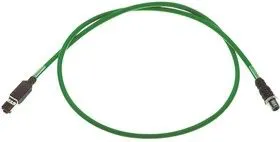 09457005022, CABLE ASSY, RJ45 JACK-M12 PLUG, 1M, GRN
