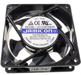 JA1238H2B0N-T, Вентилятор 220В, 120х120х38мм, подшипник качения (Dual Ball) 2600 об/мин (клемма)