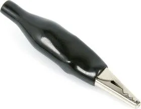 AG-103A-C (8-0025 black), Зажим Крокодил с изолятором черный, 3А, 26.5мм