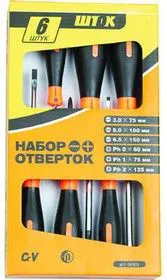 Набор отверток оранж. серия 6 предметов (блистер) SHTOK 09903