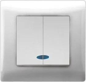 V01-11-V22-S (Выключатель 2-кл. с инд. (бел), в сб. Magenta)