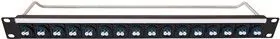 CP30179, 1U 16 Port XLR Patch Panel with M3 Holes, Loaded with LC Duplex Singlemode Fibre Connectors, Black
