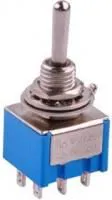 MTS-203-A1, Тумблер ON-OFF-ON (3A 250VAC) DPDT 6P