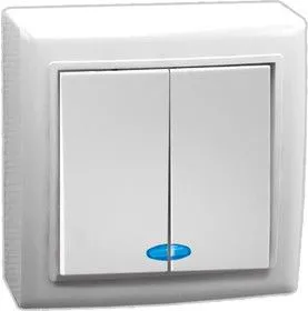 V01-31-V22-S (Выключатель 2-кл. с инд. (бел), Solar)