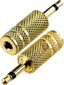 2-052G, переходник 3.5мм штекер моно - 3.5мм гнездо стерео металл позол.