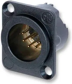 NC7MD-LX-B, Аудио разъем XLR, 7 контакт(-ов), Штекер, Монтаж в Панель, Контакты с Покрытием из Золота