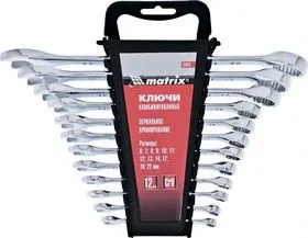 15426, Набор ключей комбинированных, 6 - 22 мм, 12 шт., CrV, полированный хром