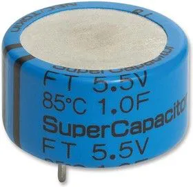FT0H104ZF, Суперконденсатор, EDLC, 0.1 Ф, 5.5 В, Радиальные Выводы, серия FT, +80%, -20%, 5.08 мм